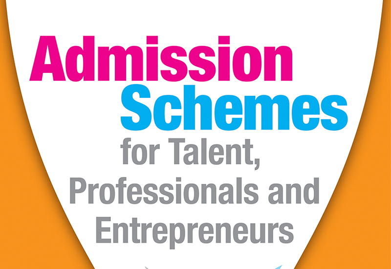 Admission Schemes for Talent, Professionals and Entrepreneurs