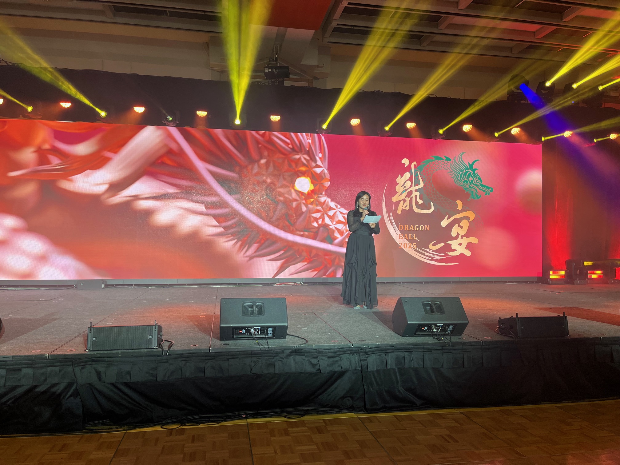 Director of the Hong Kong Economic and Trade Office (Toronto), Ms Emily Mo, speaks at the 36th Dragon Ball hosted by Yee Hong Community Wellness Foundation on January 25.