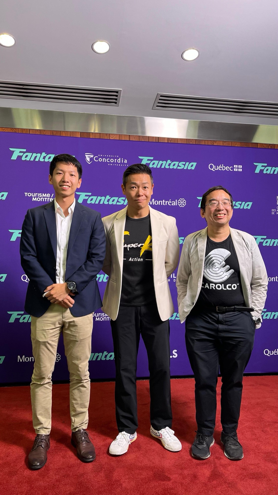 The Hong Kong Economic and Trade Office (Toronto) (HKETO) supports the screenings of five Hong Kong films at the 2025 Fantasia International Film Festival (FIFF) in Montreal, Canada. Photo shows the Acting Director of the HKETO, Mr Gavin Yeung (left); Good Game’s writer and actor, Mr Ken Law (centre) and the Co-director of Asian Programming of FIFF Mr King-wei Chu (right) at Concordia Hall Theatre in Montreal, Canada, on July 27.