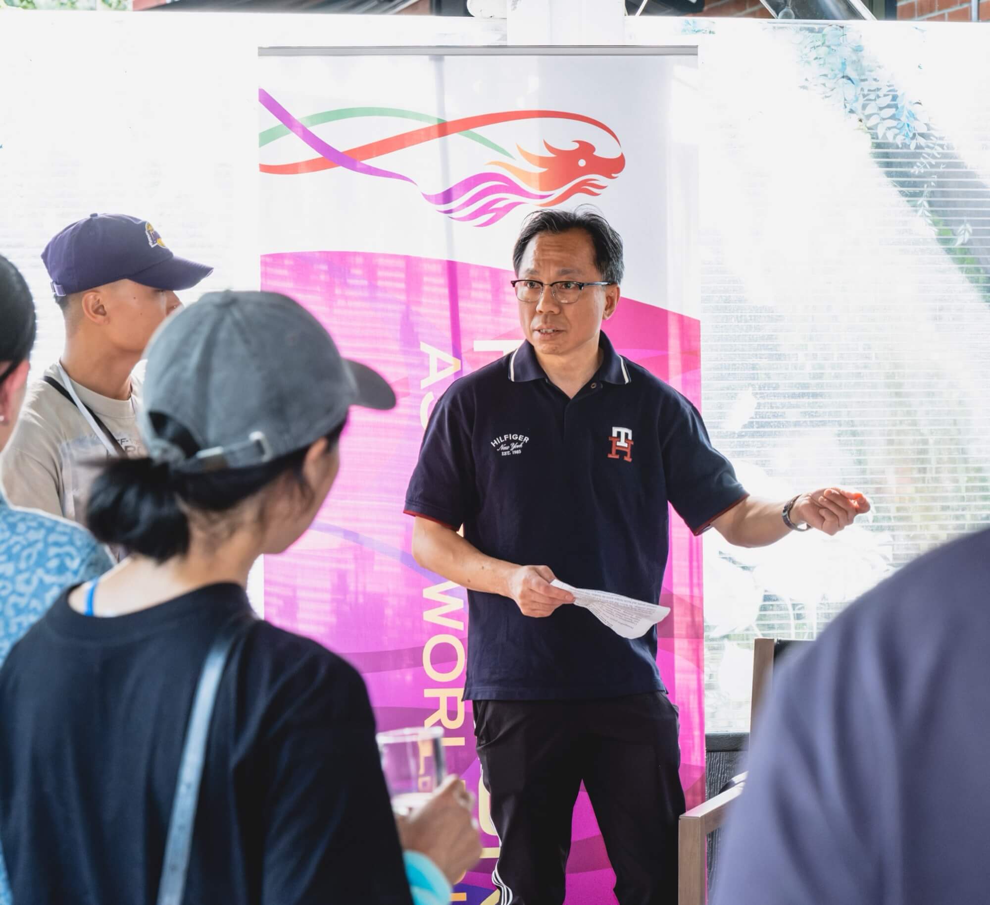 The Director of the Hong Kong Economic and Trade Office (Toronto), Mr Bill Wong, speaks at a reception following the performances of the Collision Project by four Hong Kong artists from Unlock Dancing Plaza at the 36th SummerWorks Performance Festival on August 9.